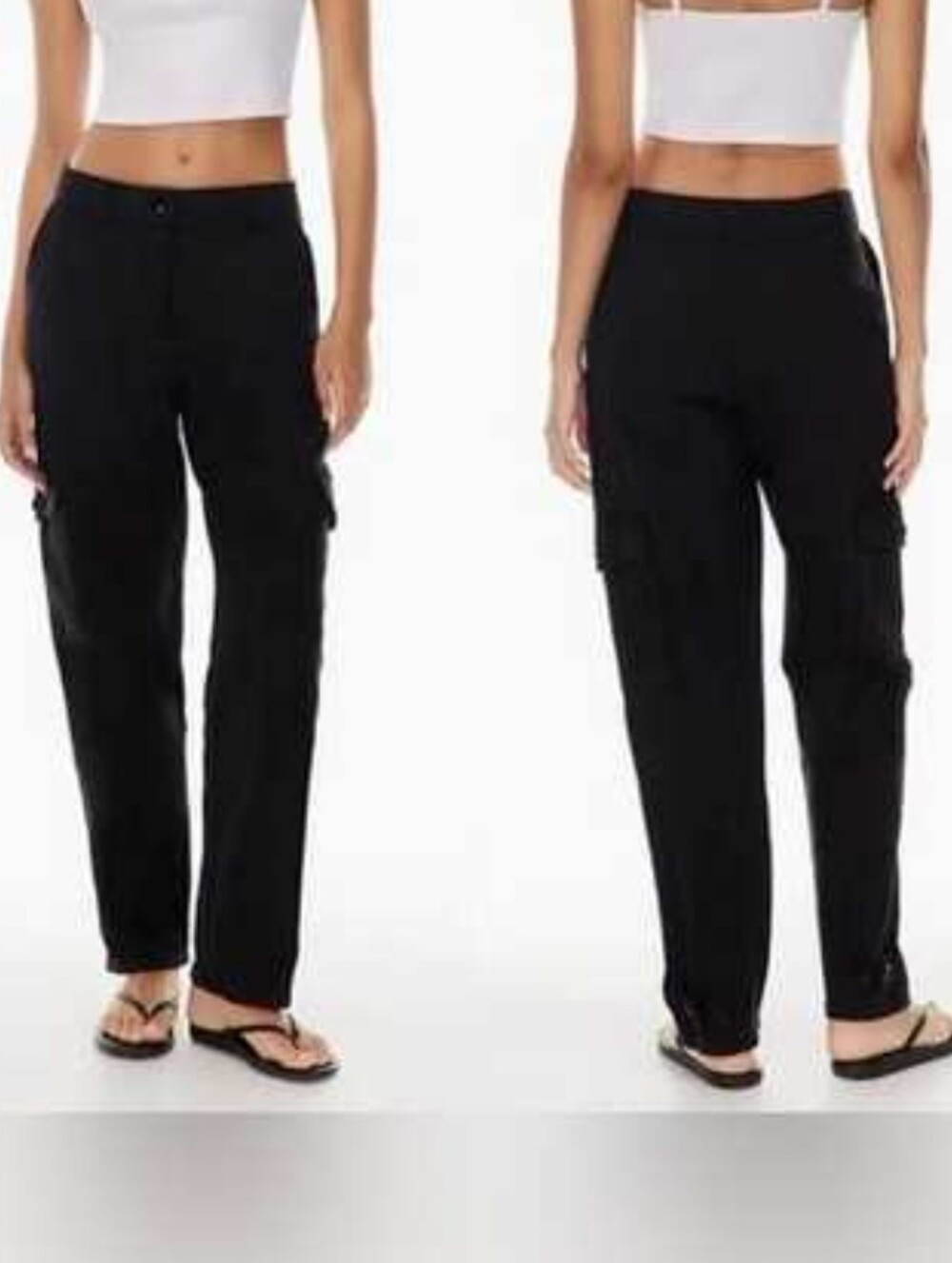 Aritzia Wilfred Black Cargo Pants Straight Leg High Rise